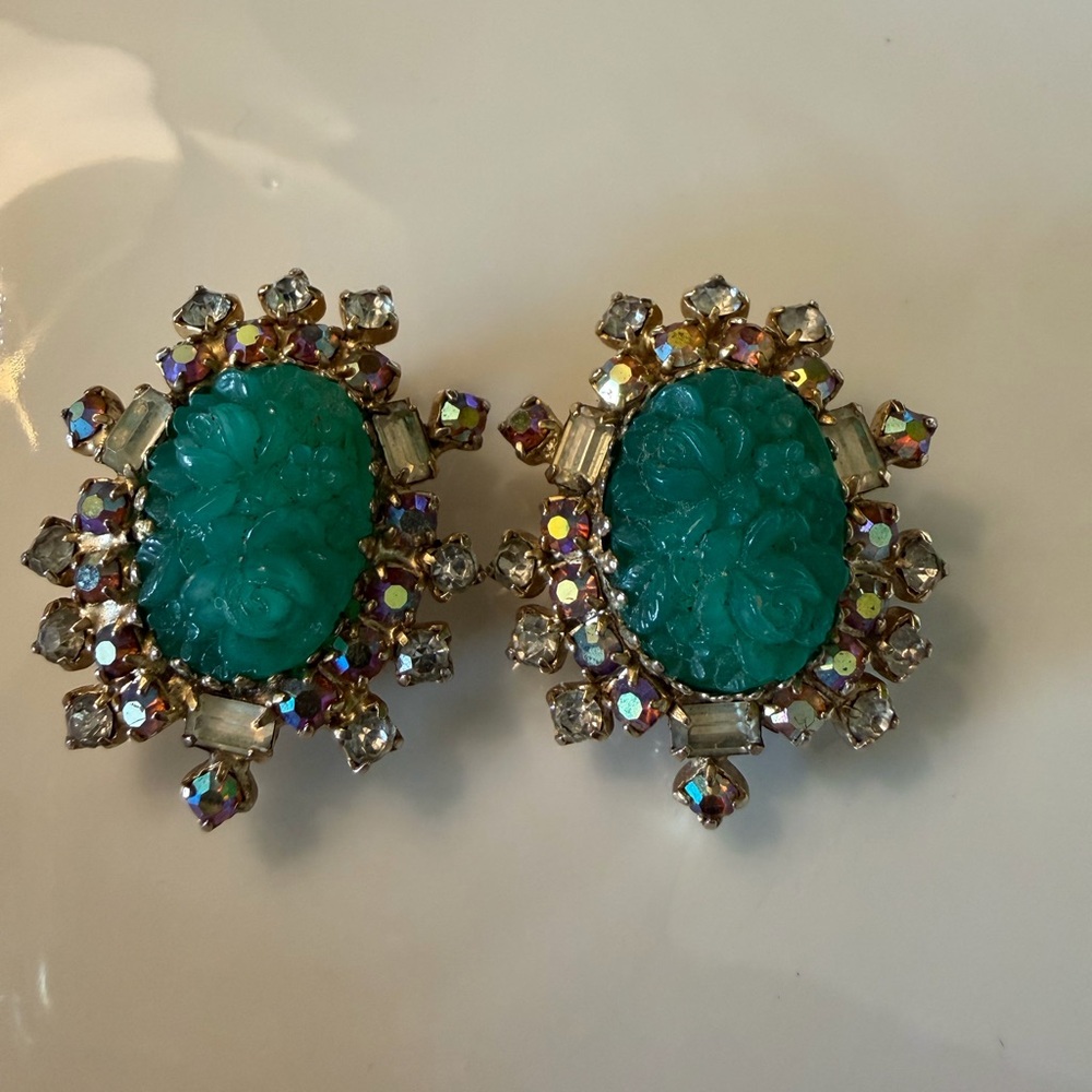 Hobe Vintage Mid Century Cluster Clip Earrings